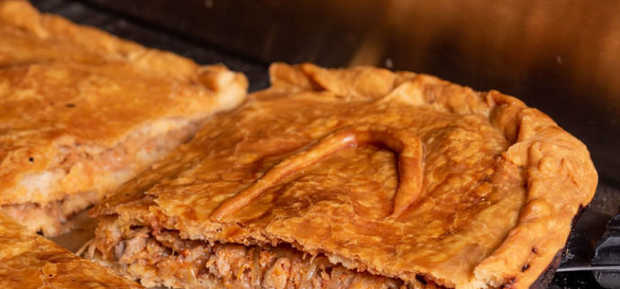 Empanada gallega del restaurante gallego La Gran Pulperia en Madrid